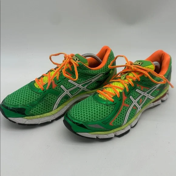 Asics Green and Orange Women's Running Sneakers - Picture 8 of 16